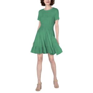Maison Jules Womens Solid Fit & Flare Mini Dress